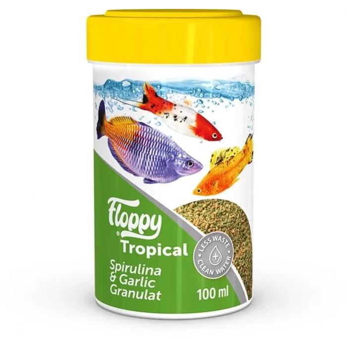 Floppy Tropical Spirulina Garlic Sarımsaklı Yem 100ML