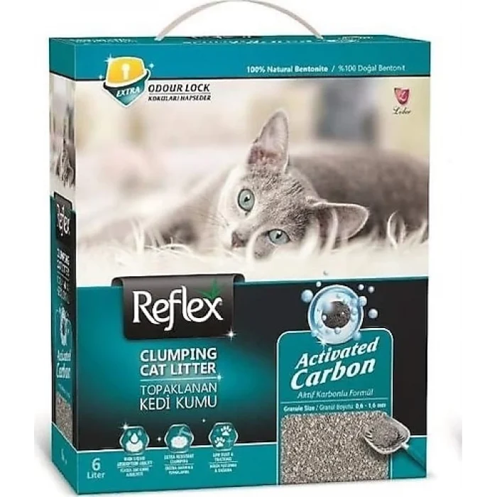 Reflex Aktif Karbonlu Topaklanan Kedi Kumu 6 Lt