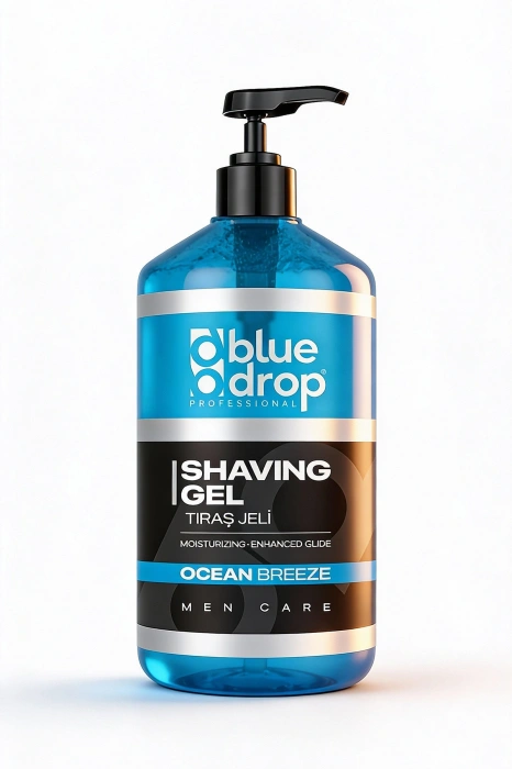 Blue Drop Professional Tıraş Jeli 1000 ml Moisturizing & Enhanced Glide - Nemlendirici Etki & Kolay Kayganlık