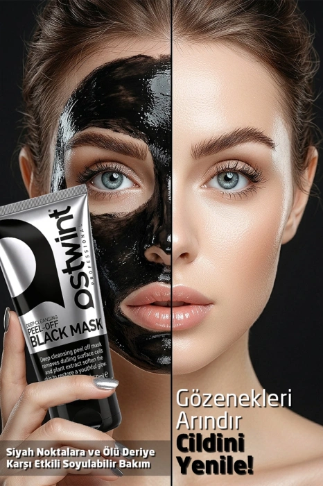 Ostwint Peeling Jel, Soyulabilir Siyah Maske 150ml Aydınlatıcı, Canlandırıcı, Pürüzsüzleştirici
