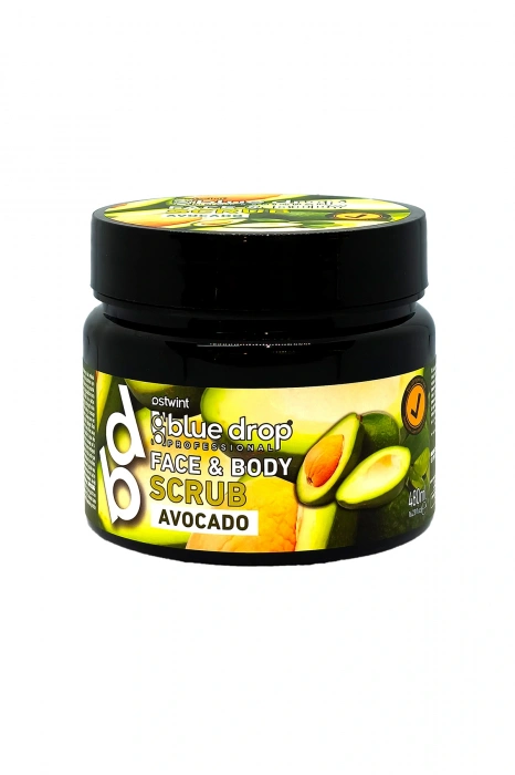 Blue Drop Avokado Yüz ve Vücut Scrub Peeling 480ml Toksinlerden Arınmış Cilt Hücre Yenileyici