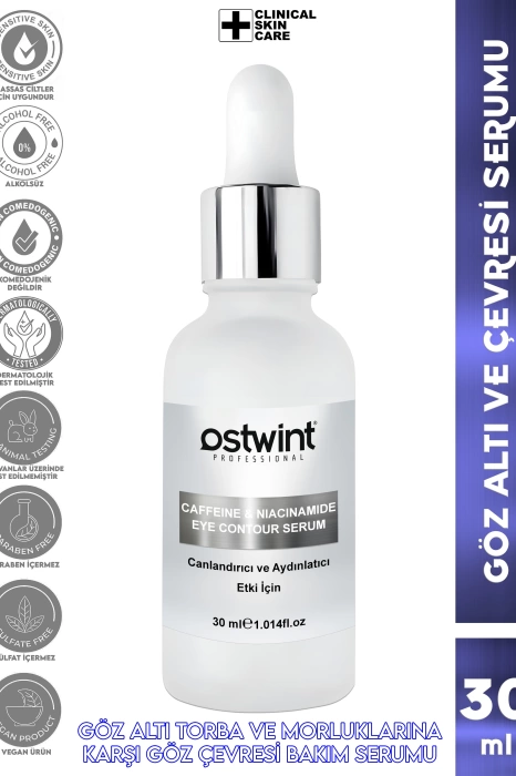 Ostwint Caffeine Niacinamide Aydınlatıcı Sıkılaştırıcı Göz Altı, Çevresi Morluk Torba Karşıtı Serumu