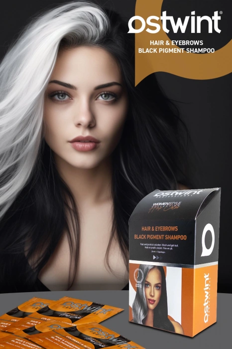 Ostwint Черный шампунь для женщин, 25 мл х 10 шт., саше