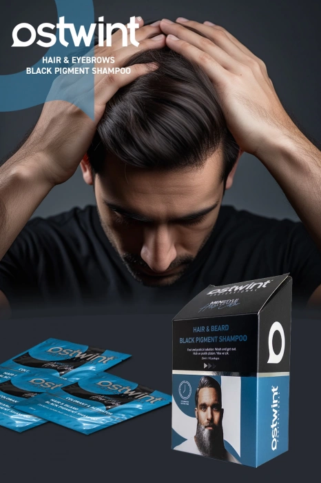 Ostwint Черный шампунь для мужчин, 25 мл х 10 шт., саше