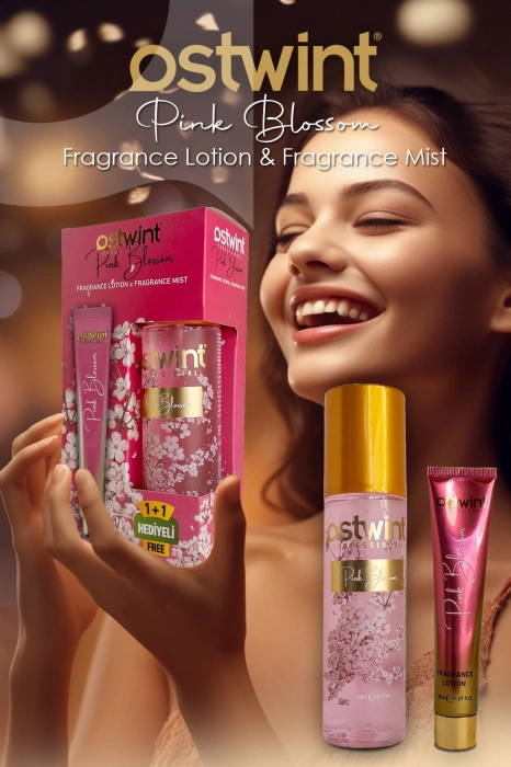 أوستوينت معطر للجسم بينك بلوسوم 200 مل + مجموعة لوشن للجسم