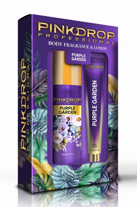 عطر الجسم بينك دروب بيربل جاردن 200 مل + 50 مجموعة لوشن للجسم