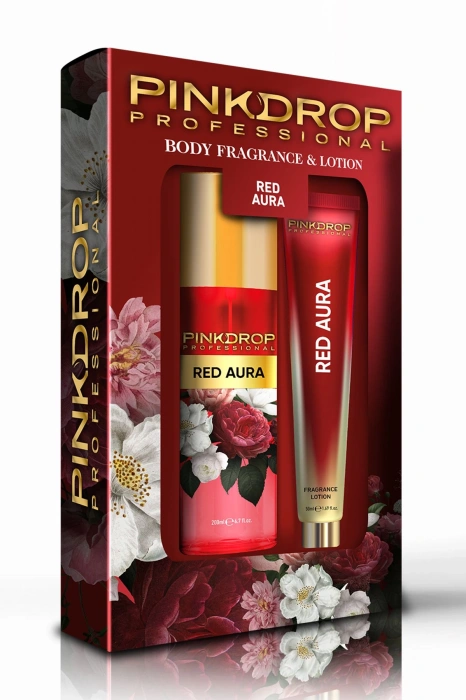 معطر الجسم بينك دروب ريد أورا 200 مل + 50 مجموعة لوشن للجسم