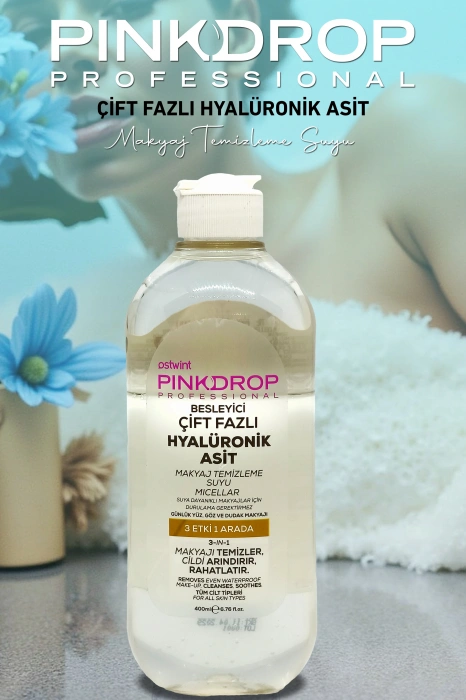 Pinkdrop Çift Fazlı Makyaj Temizleme Suyu 400 ml – Hyaluronic