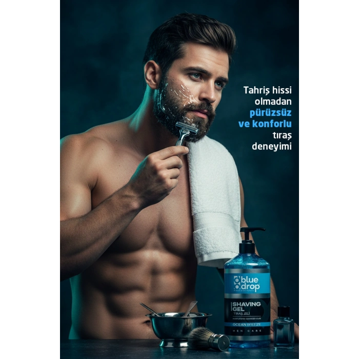 Blue Drop Professional Tıraş Jeli 1000 ml Moisturizing & Enhanced Glide - Nemlendirici Etki & Kolay Kayganlık
