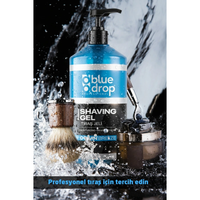 Blue Drop Professional Tıraş Jeli 1000 ml Moisturizing & Enhanced Glide - Nemlendirici Etki & Kolay Kayganlık