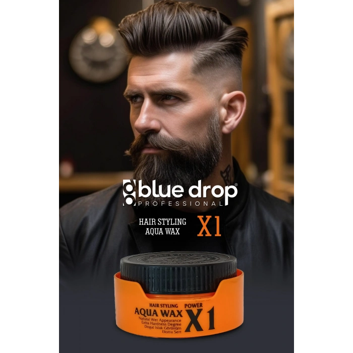 Blue Drop Aqua Wax X1 Kavun Kokulu Su Bazlı Saç Şekillendirici Wax Islak ve Sert Görünüm Uzun Süre Kalıcı Etki