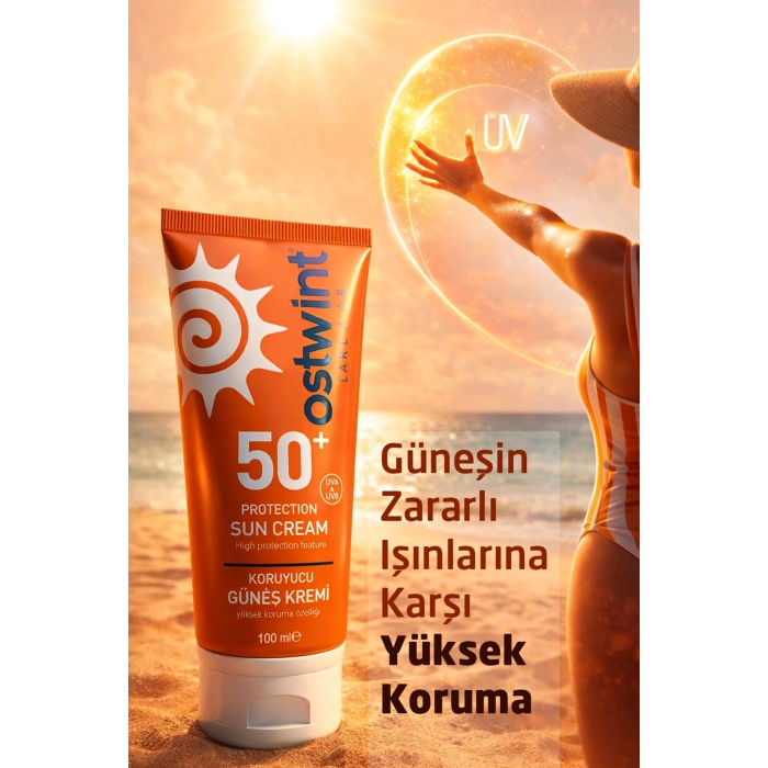 Ostwint Güneş Kremi SPF 50+ UVA/UVB Koruma Cilt Lekelenmelerine, Yaşlanma Belirtilerine Karşı 100ml