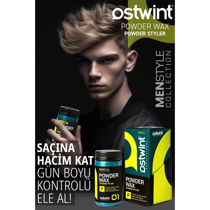 Ostwint Saç Şekillendirici Pudra - Toz Wax 20g Güçlü Tutuculuk, Mat Bitiriş, Hacim ve Doku, Yeşil