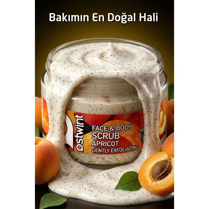 Ostwint Yüz, Vücut Peeling Scrub, Kayısı 300ml Temizleyici Pürüssüzleştirici Dolaşımı Hızlandırıcı