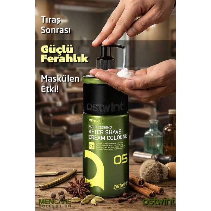 Ostwint After Shave Krem Tıraş Kolonyası Nemlendirici Ferahlatıcı Tıraş Sonrası Rahatlama No05 Baharat 400ml