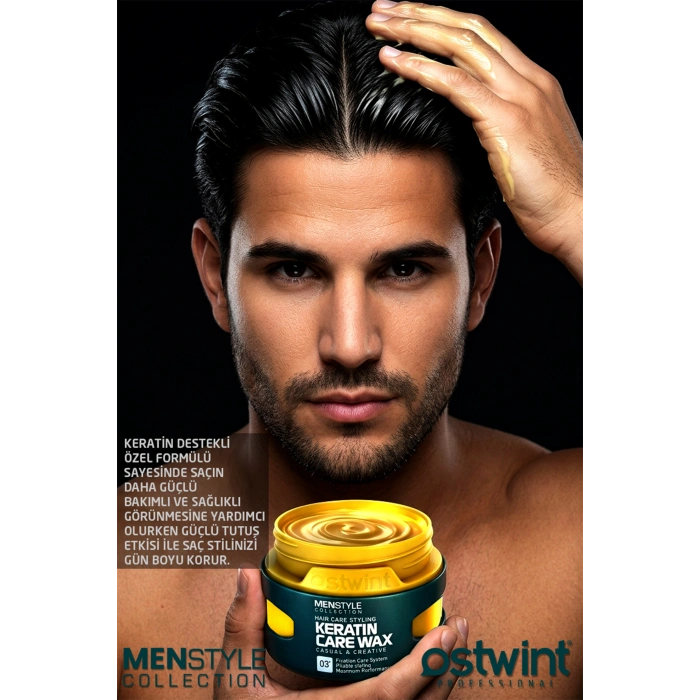 Ostwint Profesyonel Saç Şekillendirici Keratin Wax, Doğal Güçlü Tutuş, Uzun Süreli Etki, No03 150ml