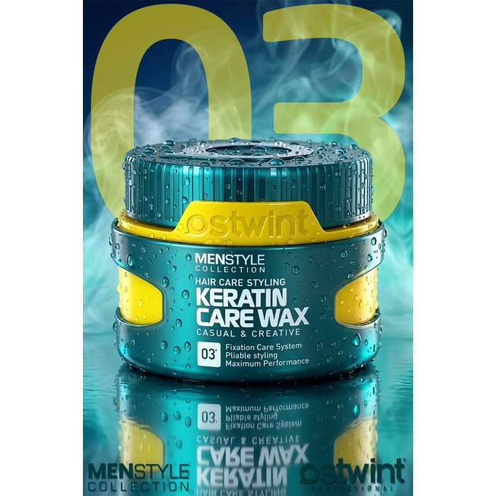 Ostwint Profesyonel Saç Şekillendirici Keratin Wax, Doğal Güçlü Tutuş, Uzun Süreli Etki, No03 150ml