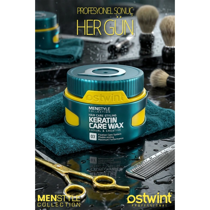 Ostwint Profesyonel Saç Şekillendirici Keratin Wax, Doğal Güçlü Tutuş, Uzun Süreli Etki, No03 150ml