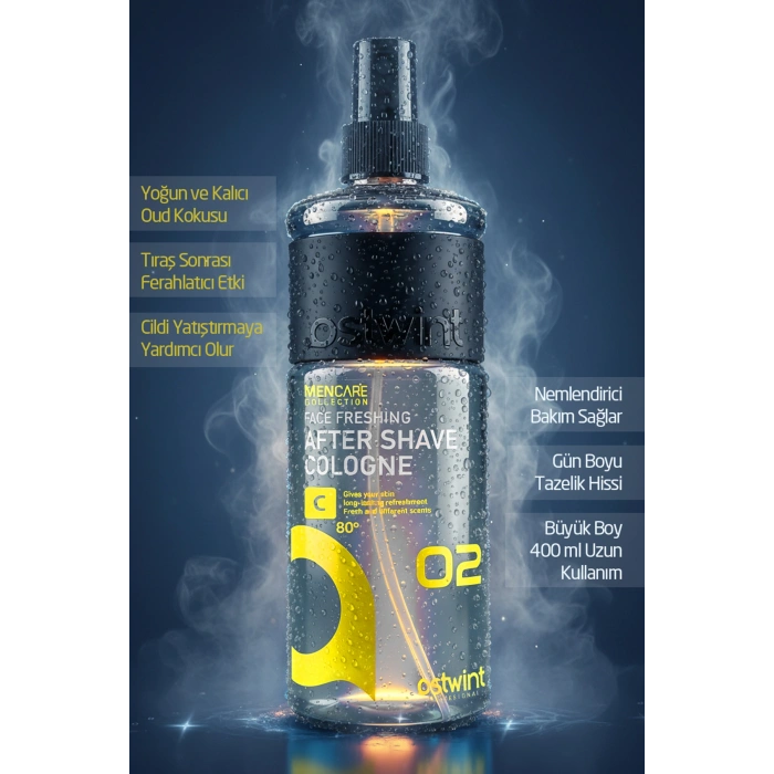 Ostwint After Shave Oud Kokulu Tıraş Kolonyası No:2 400ml - Erkek Bakımında Etkili ve Kalıcı Koku