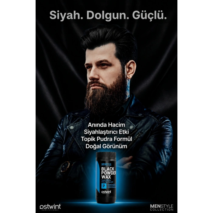 Ostwint Professional Siyahlaştırıcı Şekil Verici Topik Etkili Pudra Black Powder Wax – 20 gr