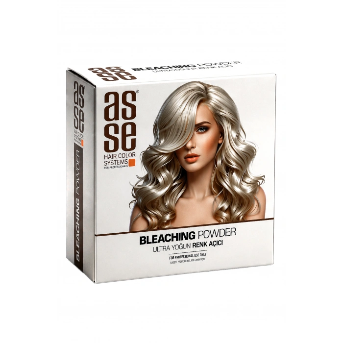 Asse Hair Colors For Professionals. Bleaching Powder - Ultra Yoğun Saç Renk Açıcı. Profesyonel Kullanım İçin. Ultra Bağ Güçlendirici Formülüyle 8 Tona Kadar Açma, Saçı Güçlendirir ve Korur
