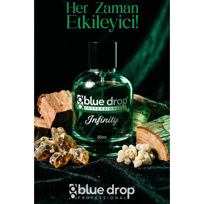 Blue Drop Infinity Premium Erkek Parfümü 50 ml – Kalıcı Erkek Kokusu, Ferah Bergamot, Siyah Çay, Ambroxan ve Misk Notalarıyla Maskülen Koku • Ferahlığın Gücü • Karizmanın İmzası