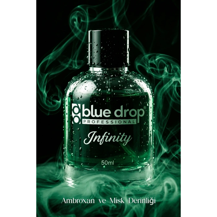 Blue Drop Infinity Premium Erkek Parfümü 50 ml – Kalıcı Erkek Kokusu, Ferah Bergamot, Siyah Çay, Ambroxan ve Misk Notalarıyla Maskülen Koku • Ferahlığın Gücü • Karizmanın İmzası