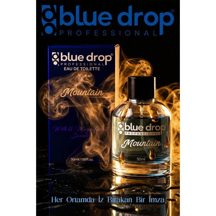 Blue Drop Mountain Premium Erkek Parfümü 50 ml – Kalıcı Erkek Kokusu. Kakao Açılışı, Bal ve Karamel, Vanilya ve Amber Notaları. İlk Anda Cesur. Zamanla Sıcak. Sonunda Unutulmaz.