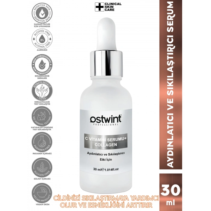 Ostwint C Vitamini & Collagen Yenileyici, Sıkılaştırıcı. Parlaklık Arttıcı, Leke Karştı Yüz Serumu