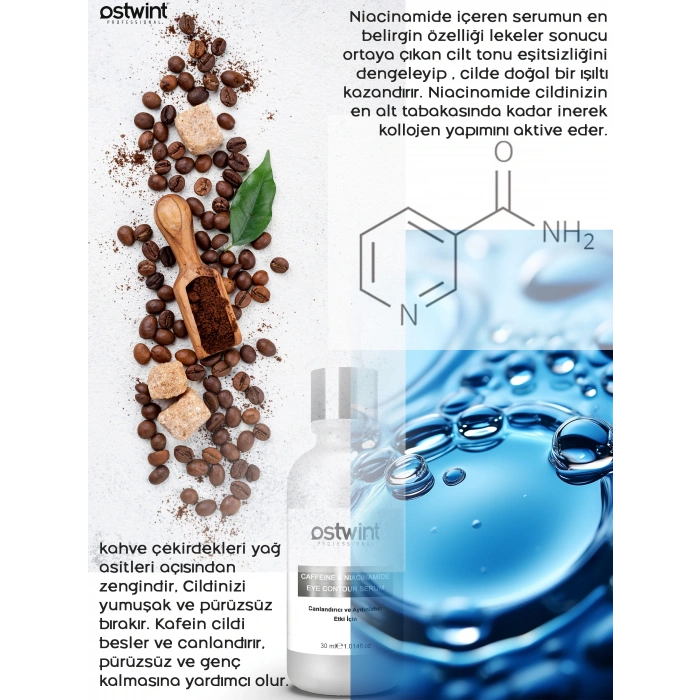 Ostwint Caffeine Niacinamide Aydınlatıcı Sıkılaştırıcı Göz Altı, Çevresi Morluk Torba Karşıtı Serumu