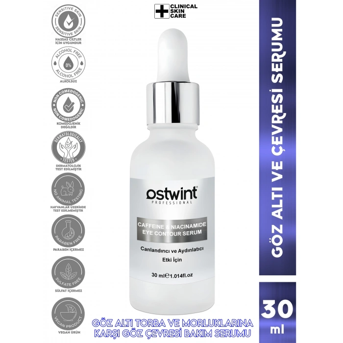 Ostwint Caffeine Niacinamide Aydınlatıcı Sıkılaştırıcı Göz Altı, Çevresi Morluk Torba Karşıtı Serumu