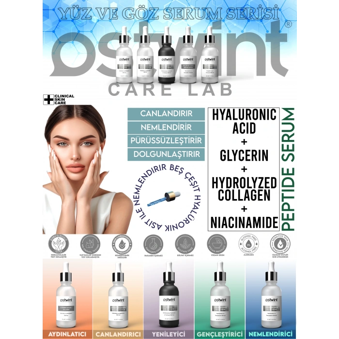 Ostwint Hyaluronic Asit Peptide Nemlendirici Dolgunlaştırıcı Canlandırıcı Kırışıklık Karşıtı Serum