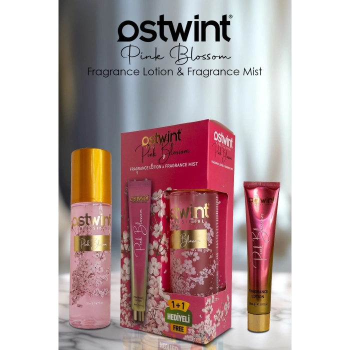Ostwint Pink Blossom Vücut Spreyi 200ml & Vücut Kremi 50ml Set - Taze Çiçekler ve Çiçeksi Parfüm Kokusu