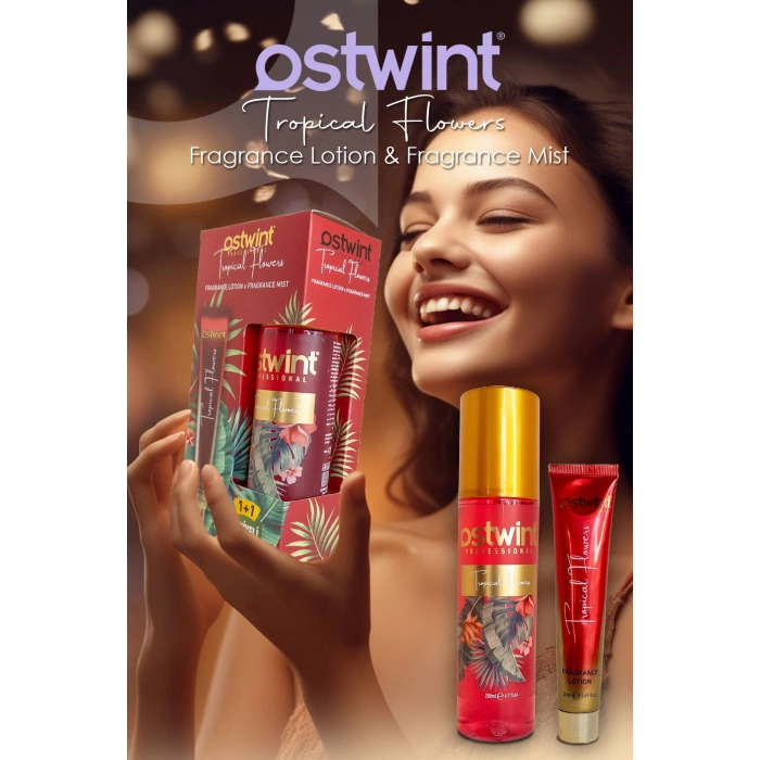 أوستوينت معطر للجسم زهرة استوائية 200 مل + مجموعة لوشن للجسم
