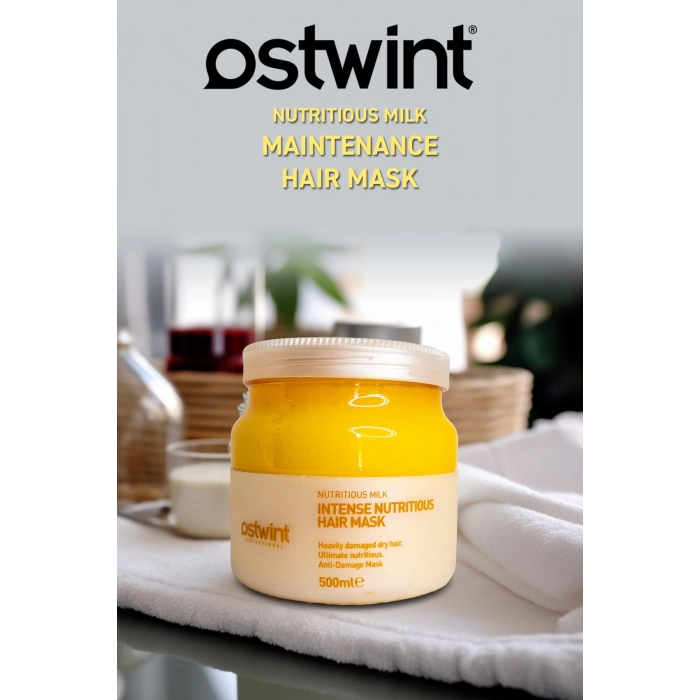 Ostwint Saç Maskesi, Süt Proteini, 500 ml, Besleyici, Yoğun Nemlendirme, Onarıcı, Parlaklık