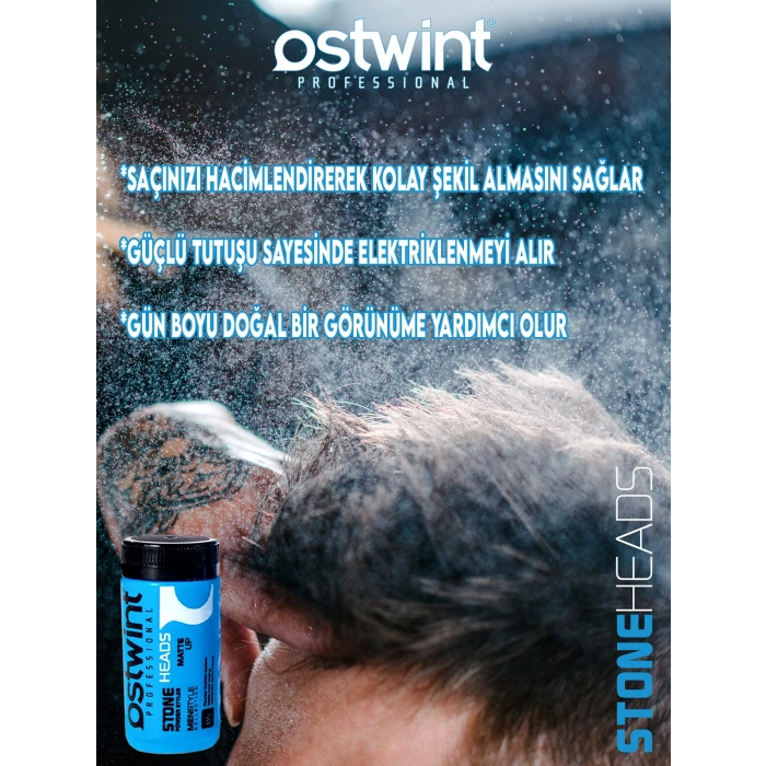 Ostwint Saç Şekillendirici Pudra - Toz Wax, 20g Güçlü Tutuculuk, Mat Bitiriş, Hacim ve Doku, Mavi