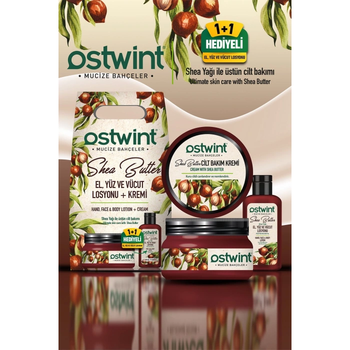 مجموعة كريم العناية بالبشرة بزبدة الشيا من أوستوينت ولوشن للجسم واليدين