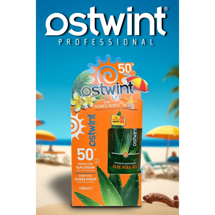 أوستوينت واقي شمسي SPF 50+ 100 مل مع فيتامين E + جل الصبار 100 مل هدية