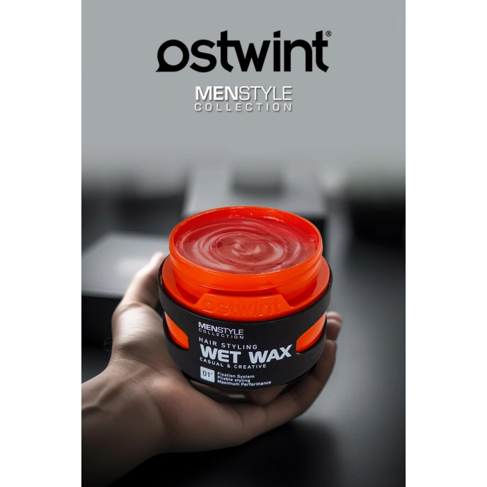 Ostwint Profesyonel Saç Şekillendirici Wet Wax, Doğal ve Güçlü Tutuş, Uzun Süreli Etki, No01 150ml