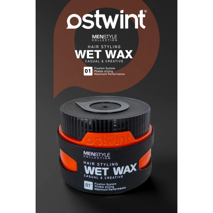 Ostwint Profesyonel Saç Şekillendirici Wet Wax, Doğal ve Güçlü Tutuş, Uzun Süreli Etki, No01 150ml
