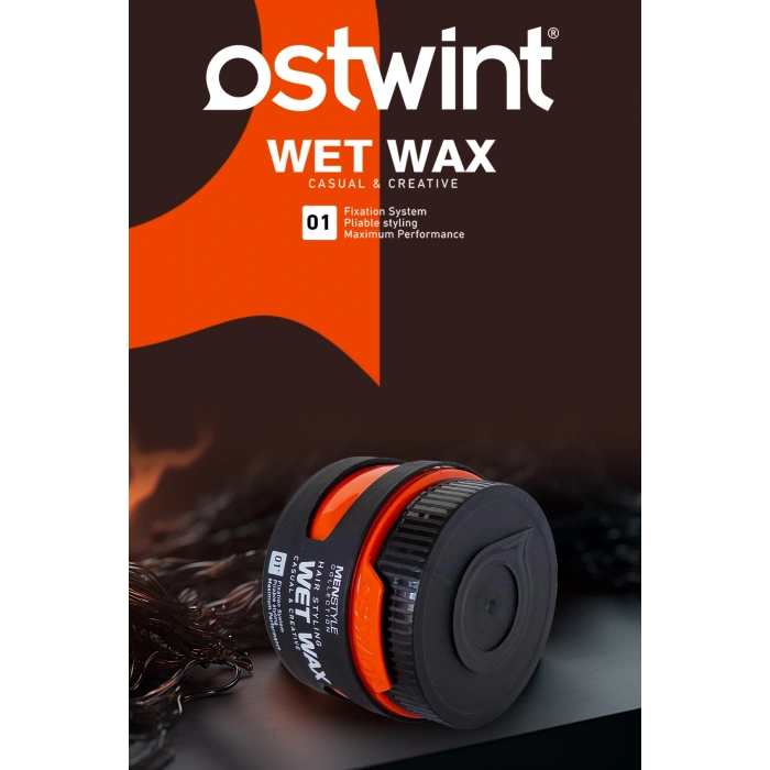 Ostwint Profesyonel Saç Şekillendirici Wet Wax, Doğal ve Güçlü Tutuş, Uzun Süreli Etki, No01 150ml