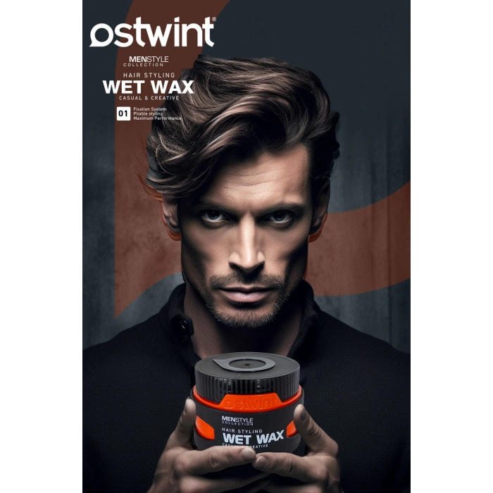Ostwint Profesyonel Saç Şekillendirici Wet Wax, Doğal ve Güçlü Tutuş, Uzun Süreli Etki, No01 150ml