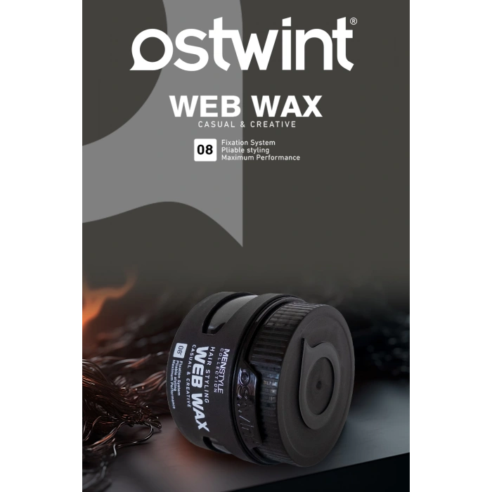 Ostwint Profesyonel Saç Şekillendirici Web Ağ Wax, Doğal ve Güçlü Tutuş Uzun Süreli Etki No08  150ml