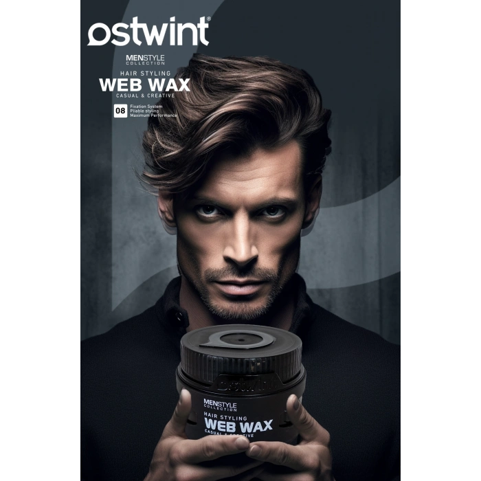 Ostwint Profesyonel Saç Şekillendirici Web Ağ Wax, Doğal ve Güçlü Tutuş Uzun Süreli Etki No08  150ml