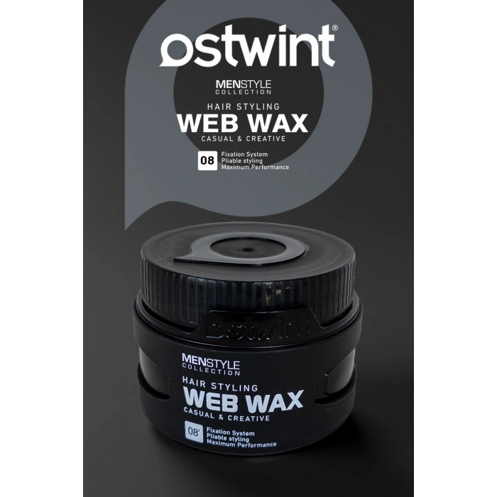 Ostwint Profesyonel Saç Şekillendirici Web Ağ Wax, Doğal ve Güçlü Tutuş Uzun Süreli Etki No08  150ml