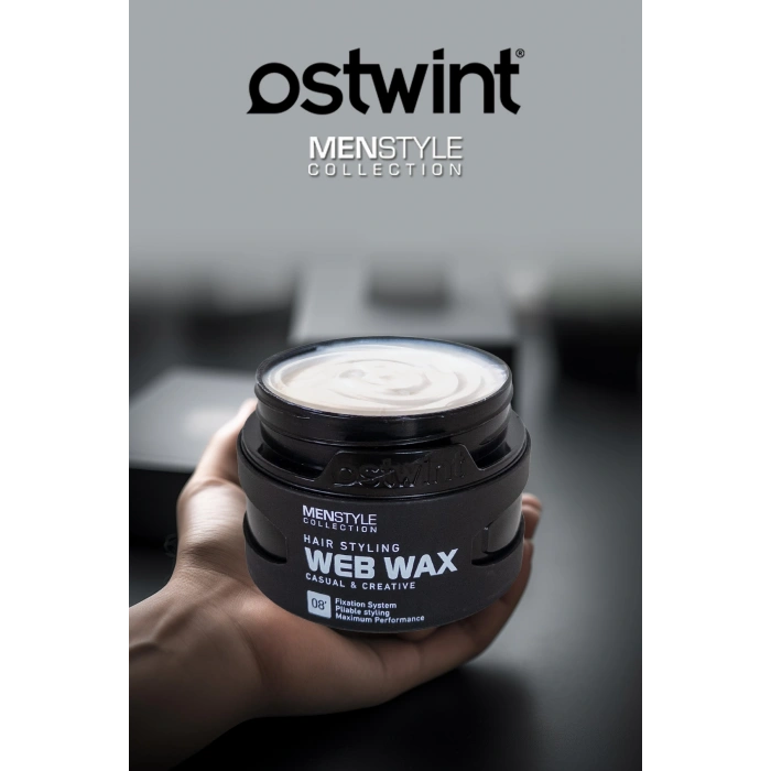 Ostwint Profesyonel Saç Şekillendirici Web Ağ Wax, Doğal ve Güçlü Tutuş Uzun Süreli Etki No08  150ml