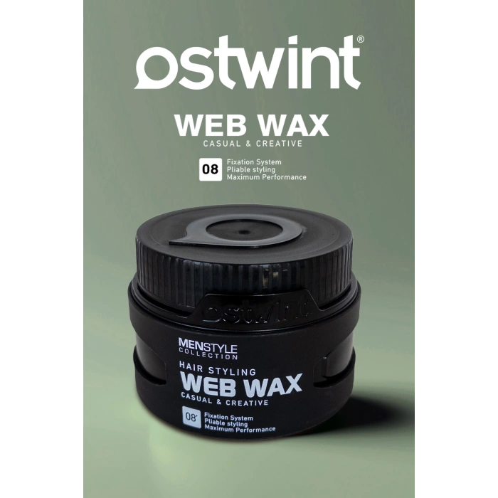 Ostwint Profesyonel Saç Şekillendirici Web Ağ Wax, Doğal ve Güçlü Tutuş Uzun Süreli Etki No08  150ml
