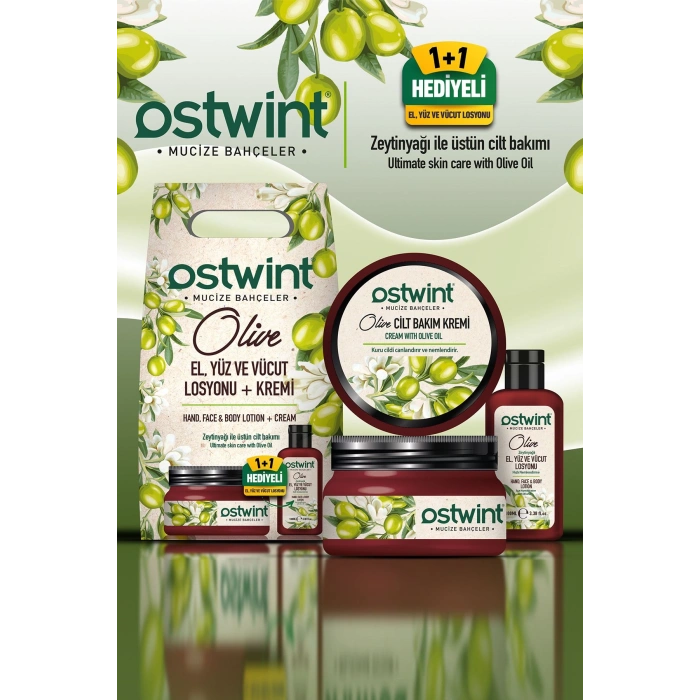 مجموعة كريم العناية بالبشرة بزيت الزيتون من أوستوينت ولوشن الجسم والوجه