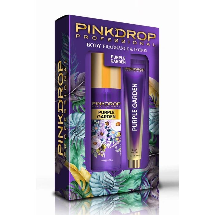 عطر الجسم بينك دروب بيربل جاردن 200 مل + 50 مجموعة لوشن للجسم