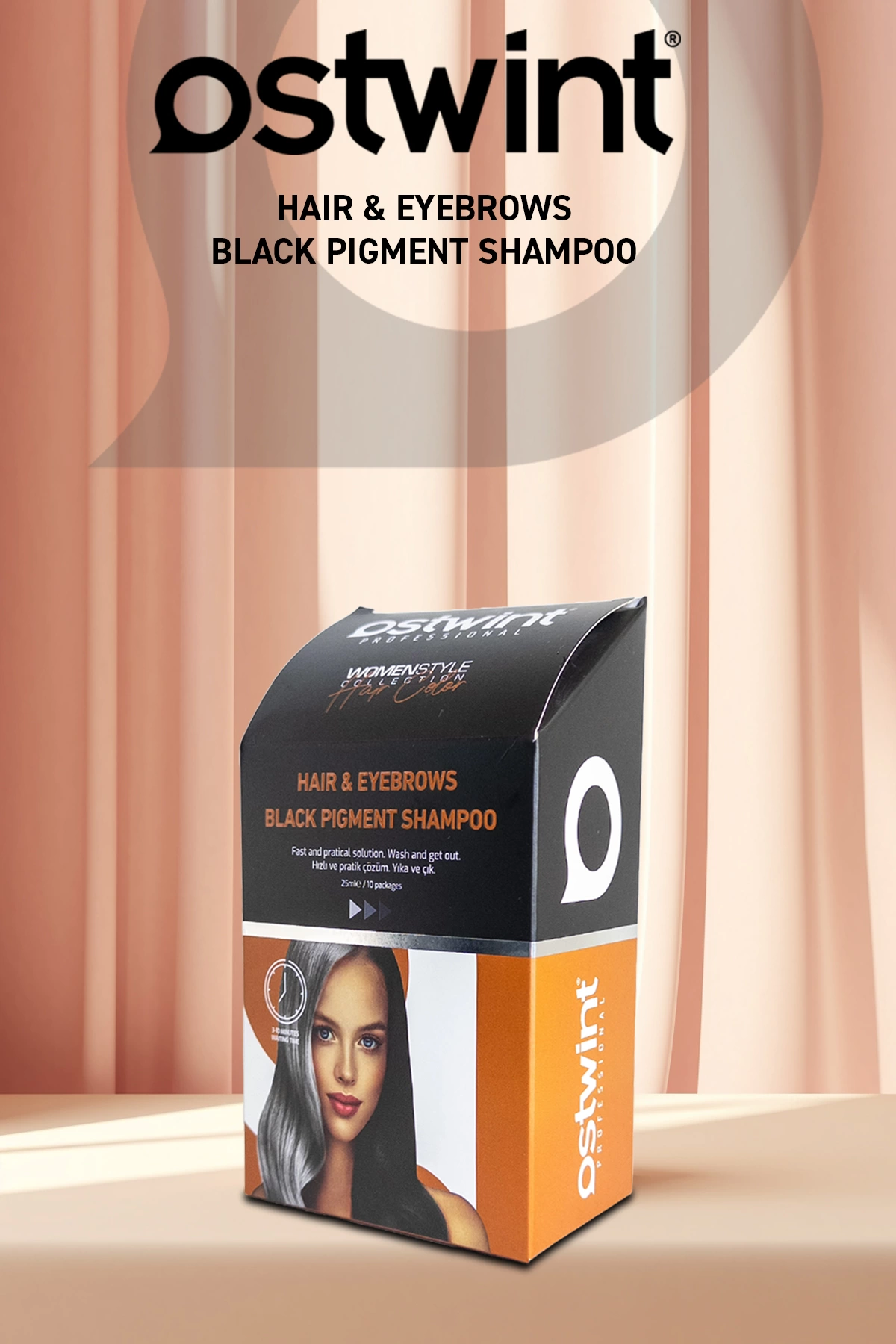 Ostwint Black Shampoo Bayan 25ml x 10 Adet Şaset ile Profesyonel